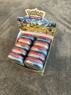 POKEMON TCG ASCENDED HEROES FACTORY SEALED MINI TINS LOT OF 10 WITH DISPLAY BOX - Image 2