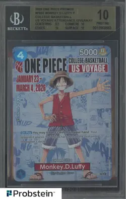 2026 One Piece Promos College Basketball US Voyage #P055 Monkey.D.Luffy BGS 10 - Image 1