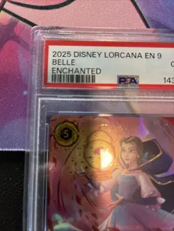 2025 DISNEY LORCANA EN 9-FABLED ENCHANTED BELLE - ACCOMPLISHED MYSTIC PSA 10 - Image 2