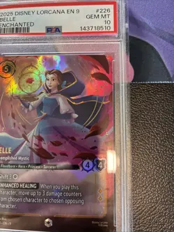 2025 DISNEY LORCANA EN 9-FABLED ENCHANTED BELLE - ACCOMPLISHED MYSTIC PSA 10 - Image 4