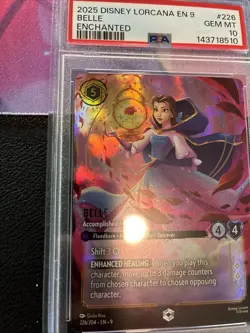 2025 DISNEY LORCANA EN 9-FABLED ENCHANTED BELLE - ACCOMPLISHED MYSTIC PSA 10 - Image 5