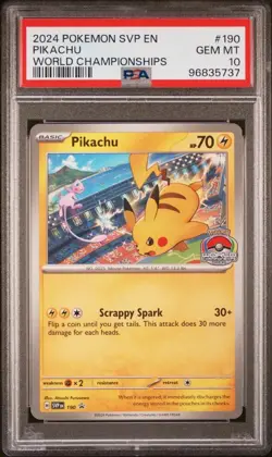 Pikachu SVP190 World Championships Promo Psa 10 - Image 1