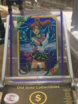 08 Sailor Jupiter Sailor Moon Card Super S BANDAI NAKAYSHI JAPAN 1995 Prism Halo - Image 1