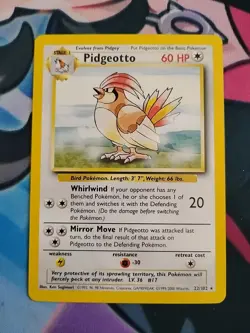 Pidgeotto 22/102 Unlimited Rare Card 1999 Base Set NM/M Condition Never Played - Image 1