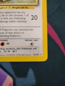 Pidgeotto 22/102 Unlimited Rare Card 1999 Base Set NM/M Condition Never Played - Image 5