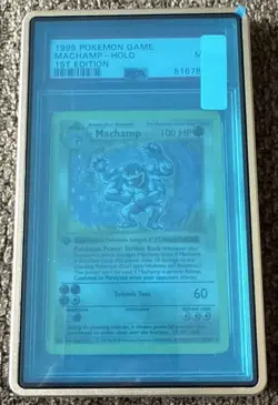 Pokemon 1999 1st Edition Shadowless Machamp Holo Card #8/102 Mint PSA 9 - Image 4