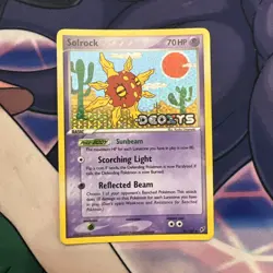 Pokemon TCG Solrock EX Deoxys 47/107 Reverse Holo Stamped Uncommon Card - Image 1