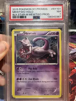 Pokemon TCG: 2015 XY Mewtwo Black Star Promo Holo Card XY101 PSA 7 - Image 1