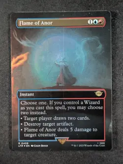 2023 Magic: The Gathering FLAME OF ANOR #0406 Foil Borderless Scene Rare English - Image 1