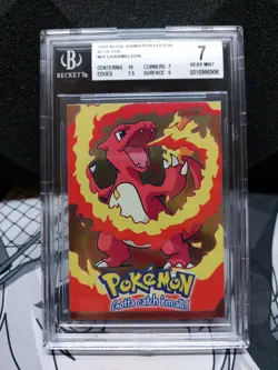 1999 Pokemon Blue Foil Movie Animation #E5 Charmeleon Bgs 7 Near Mint Topps - Image 1