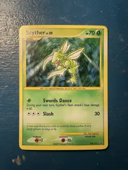 Pokemon Scyther Platinum Secret Rare Holo Card 130/127 2009 70 HP - Image 1