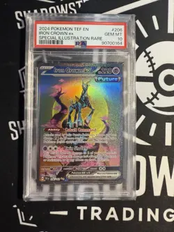 2024 POKEMON TEMPORAL FORCES SPECIAL ILLUSTRATION RARE #206 IRON CROWN EX PSA 10 - Image 1