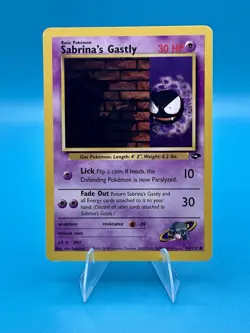 Pokemon TCG 1999-2000 Sabrina's Gastly 96/132 Unlimited Gym Challenge Vintage MP - Image 1