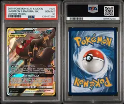 2019 POKEMON SUN & MOON UNIFIED MINDS #125 UMBREON & DARKRAI GX PSA 10 - Image 3