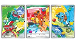 First Partner Kanto Starters Bulbasaur, Charmander, Squirtle Pokemon 3 Card Set - Image 1