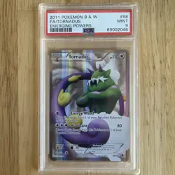 2011 Pokemon BW Emerging Powers Tornadus Full Art #98 PSA 9 MINT - Image 1