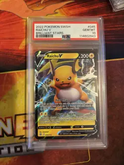 Pokemon Raichu V 045/172 Brilliant Stars Swsh09 Full Art Holo Ultra Rare PSA 10 - Image 1