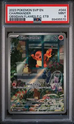 CHARMANDER Pokemon Center Promo Scarlet & Violet Black Star #044 PSA 9 - Image 1