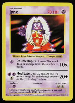 Pokemon Card - Jynx Base Set (Shadowless) 31/102 Uncommon - Image 1