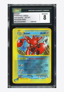 Pokemon CGC 8 Scizor Reverse Holo 2003 32/147 Aquapolis English - Image 1