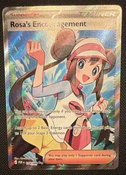 Pokemon TCG Rosa's Encouragement POR 114/088 Full Art Rare Trainer-Supporter - Image 1
