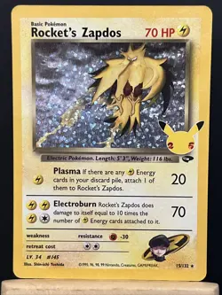 Pokemon Celebrations 25th Anniversary 15/132 Rocket's Zapdos - RARE REV HOLO - Image 3