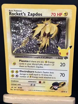 Pokemon Celebrations 25th Anniversary 15/132 Rocket's Zapdos - RARE REV HOLO - Image 4