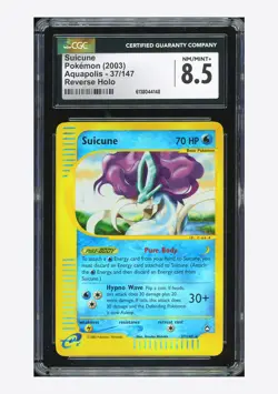 Pokemon CGC 8.5 Suicune Reverse Holo 2003 37/147 Aquapolis English - Image 1