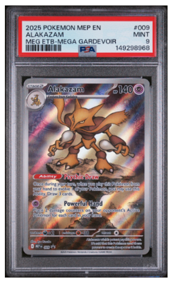 2025 POKEMON MEP EN-ME BLACK STAR PROMO #009 ALAKAZAM PSA 9 - Image 1