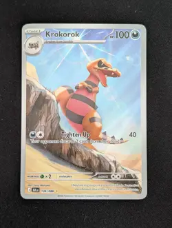 Pokemon Krokorok 136/086 Illustration Rare Black Bolt TCG - IR Full Art Holo - Image 1