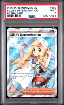 2025 POKEMON MEG EN-MEGA EVOLUTION ULTRA RARE #169 LILLIE'S DETERMINATION PSA 9 - Image 1