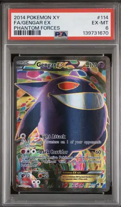Pokemon Gengar EX Ultra Rare Full Art Holo XY Phantom Forces 114/119 PSA 6 - Image 1