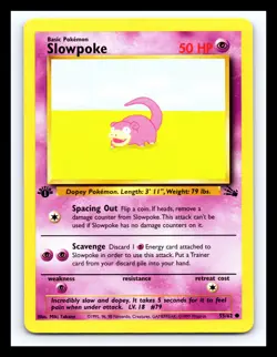 💥 Slowpoke 1st Edition Stamp Non Holo Pokemon - TCG 1999 Set Vintage # 55/62 - Image 1