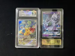 2022 Pokemon TCG S-Chinese Promo Pikachu Mewtwo Holo BCTC 9.5 Lot*2 IG93 - Image 1