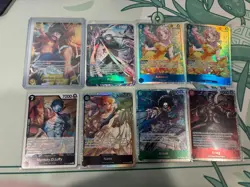 One Piece TCG English Op15 Alt Art, Luffy SEC, & SR Lot of 8 - Image 1