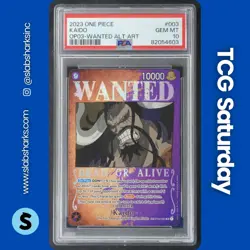2023 ONE PIECE OP03 PILLARS OF STRENGTH #ST04-003 KAIDO SP WANTED ALT ART PSA 10 - Image 1