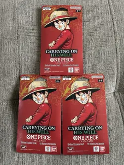 One Piece OP-13 Carrying on His Will Sleeved Booster Packs (LOT Of 3) - Image 1