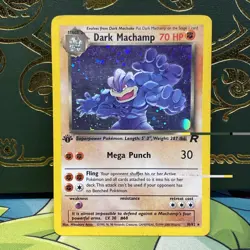 Dark Machamp 10/82 Pokemon Card Holo First Edition Team Rocket 1st Edition LP - Image 2