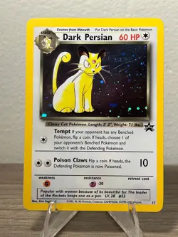 Dark Persian Pokemon Card WOTC Black Star Promo #17 Holo 2000 NM - Image 1