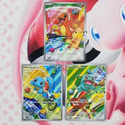 Charmander 038 + Squirtle 039 + Bulbasaur 037 - First Partner Pokemon Cards L403 - Image 1