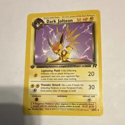Pokemon 1st Edition Dark Jolteon Rare Team Rocket 38/82 Regular 50 HP Card - Image 1