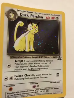 Dark Persian 17 Holo Black Star Promo WOTC Pokemon Card - Image 2