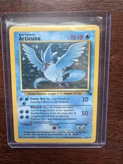 Articuno Holo 2/62 Fossil Holographic Rare LP Pokemon Card 1999 - Image 1