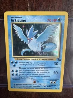 Articuno Holo 2/62 Fossil Holographic Rare LP Pokemon Card 1999 - Image 4