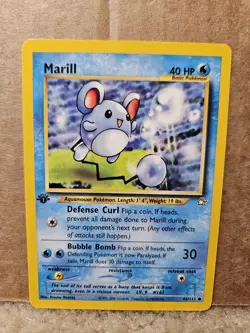 Pokemon Marill 1st Edition Common Neo Genesis Wizards 66/111 2000 Basic Card - Image 1