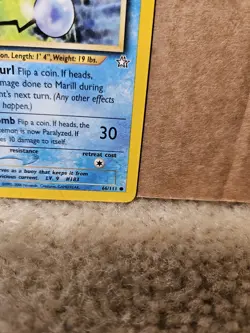 Pokemon Marill 1st Edition Common Neo Genesis Wizards 66/111 2000 Basic Card - Image 4