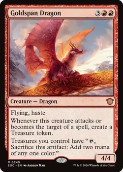 NM Goldspan Dragon, MTG, Strixhaven Commander, Magic the Gathering, 245 - Image 1