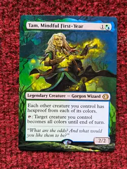 Tam, Mindful First-Year MTG Lorwyn Eclipsed Hand Painted Borderless Altered Art - Image 1