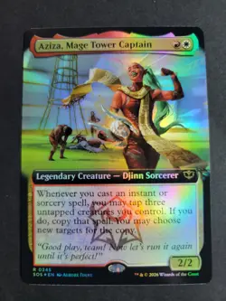 Aziza, Mage Tower Captain (Extended Art Foil) Rare MTG Secrets of Strixhaven - Image 1