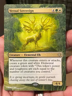 Vernal Sovereign MTG Lorwyn Eclipsed Commander Hand Painted Altered Art Tentz - Image 1